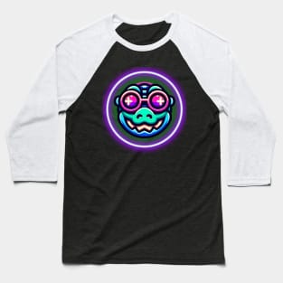 neon cyberpunk gator graphic Baseball T-Shirt